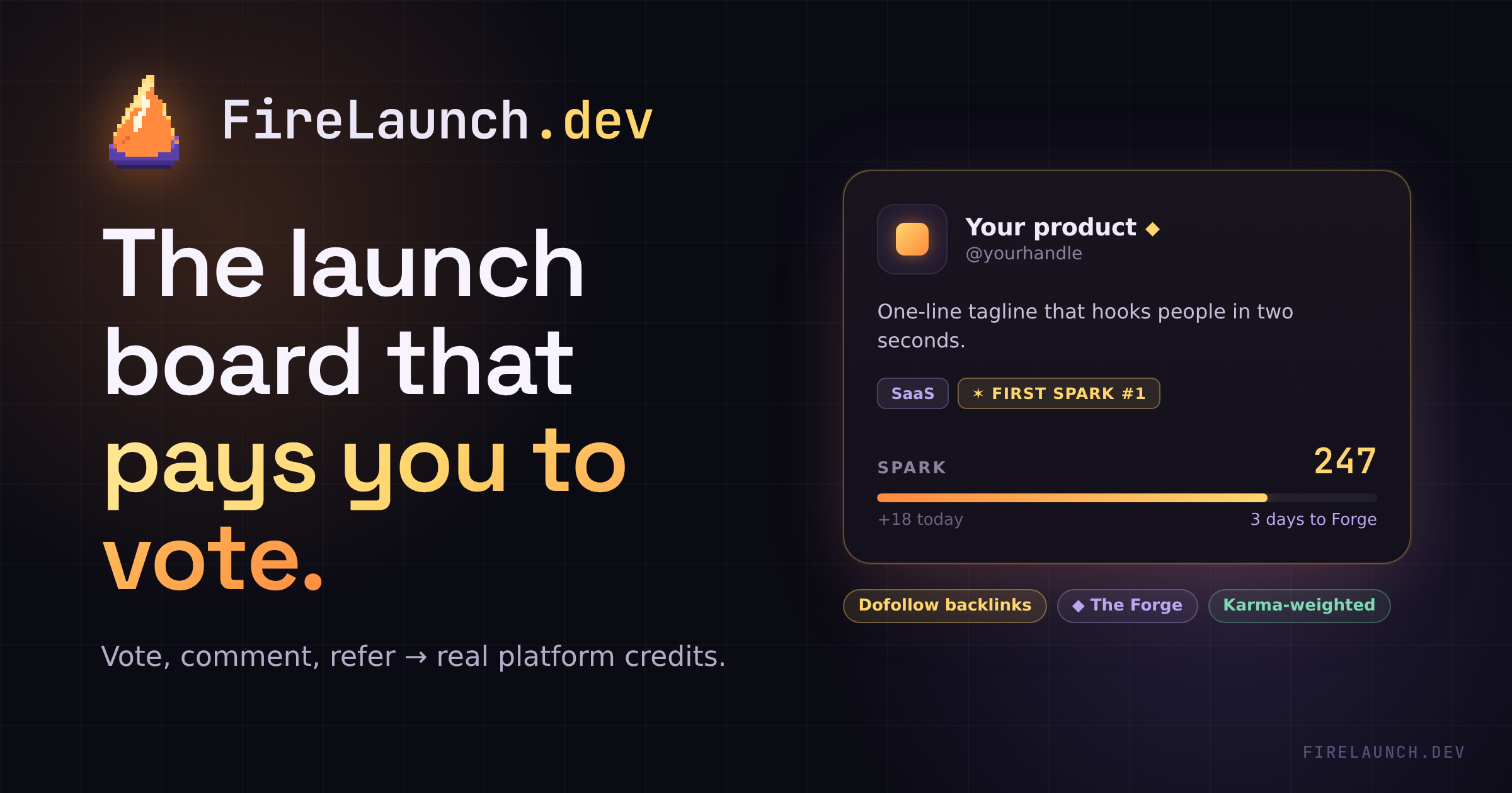 FireLaunch: the launch board that pays you to vote